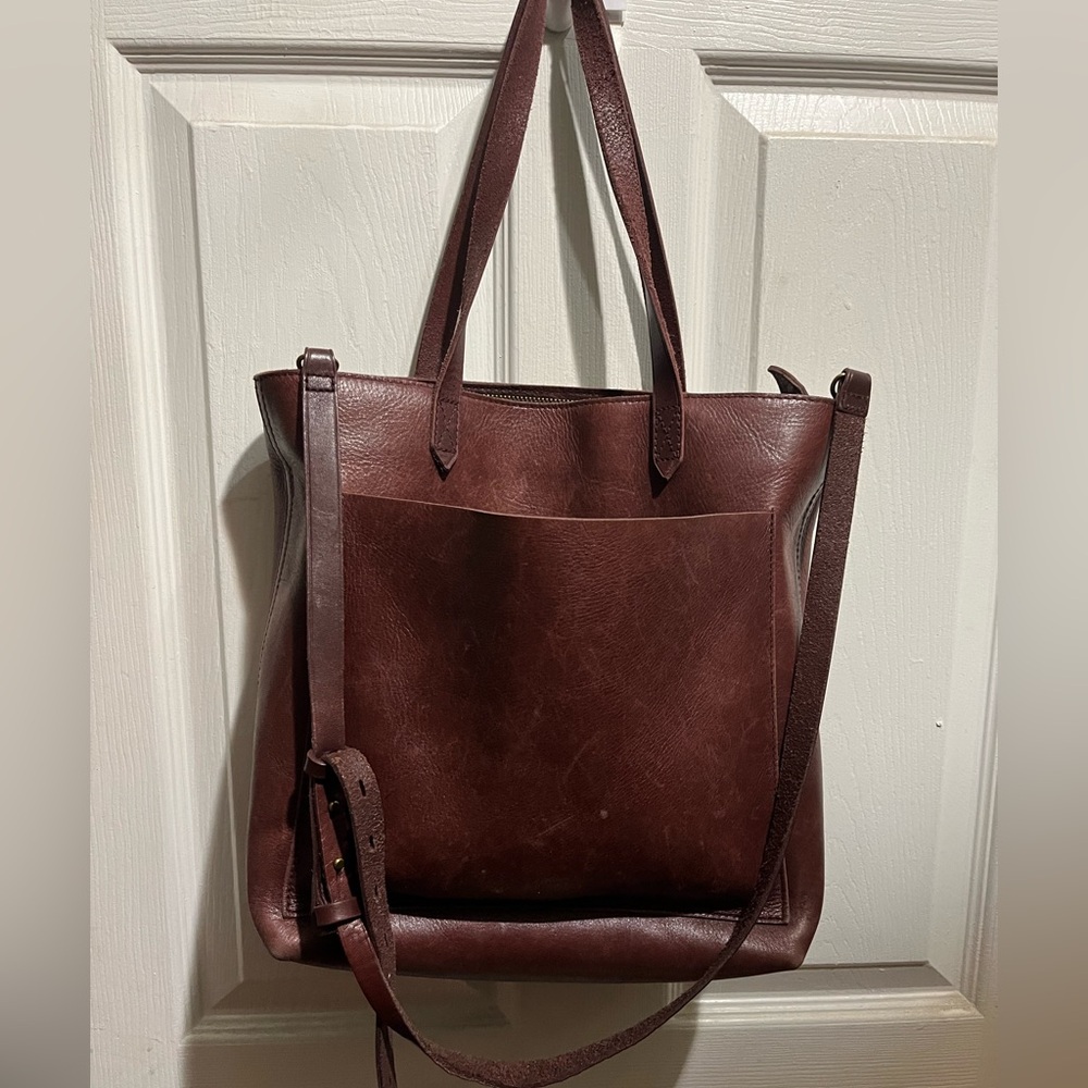 Dark carbernet Madewell tote bag